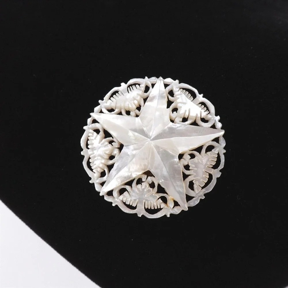 Vintage Mother of‎ Pearl Star of Bethlehem Pendant Openwork Intricate